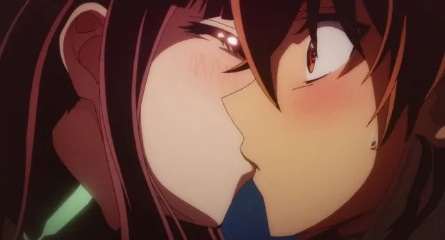 Rokuro and Benio kiss scene