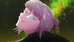 Nazuna Nanakusa smiles slyly looking upwards