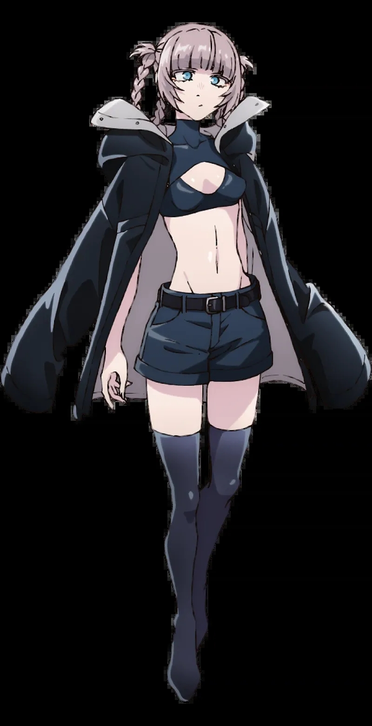 Nazuna Nanakusa in her signature black coat and revealing outfit