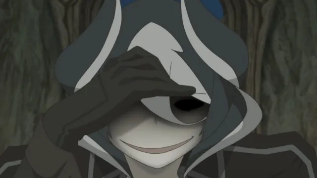 A shadowy masked figure from the anime