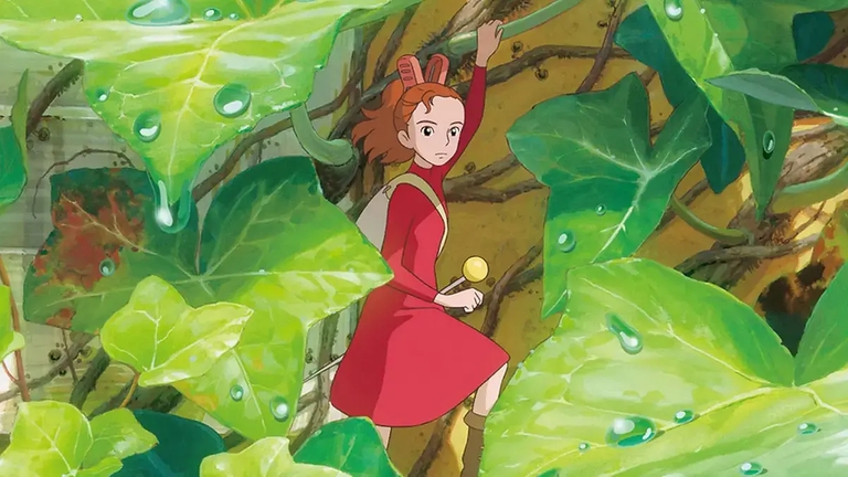 Arrietty navigating through foliage