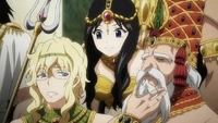 King Solomon surrounded by members of his household during the Alma Torran arc in Magi.