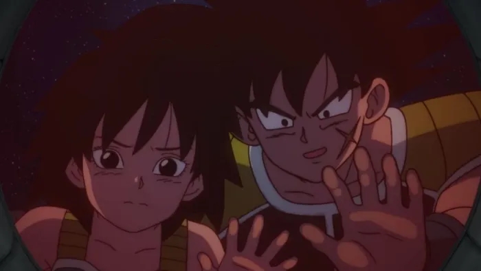 Bardock and Gine looking out from a window