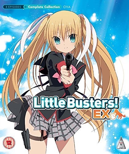 Promotional image of blonde girl with pigtails holding a gun from EX OVA