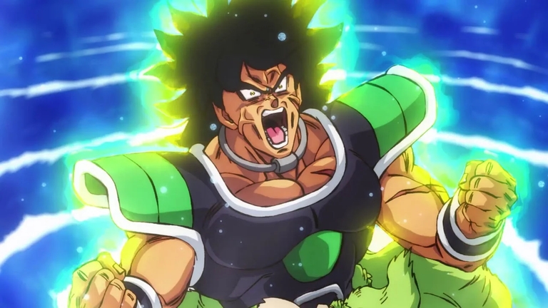 Broly unleashing his power in Dragon Ball Super Broly