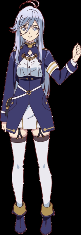 Vladilena Milize, a character from the anime 86 -Eighty-Six-, is depicted in her military uniform.