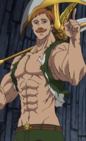 Escanor wielding his axe Rhitta