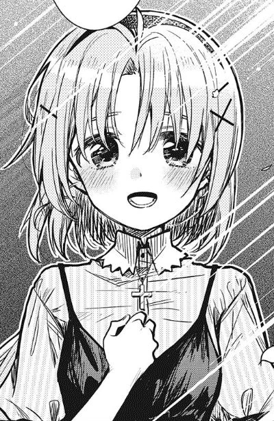 A black and white illustration of Yuki Takeya smiling