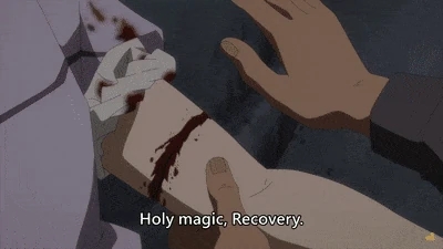 Holy Magic Recovery healing a deep cut instantly