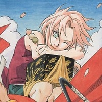 Sakura Haruno from Naruto holding dango