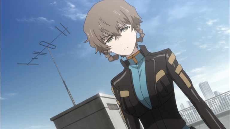 Suzuha Amane, the part-time warrior from the future in the Steins;Gate anime, looking determined.