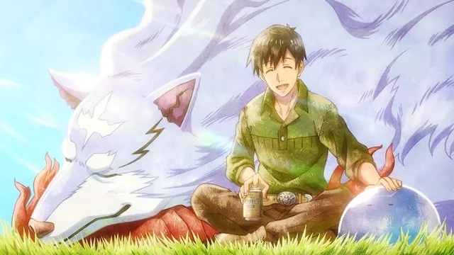 Mukouda relaxing in a field with Fel and Sui