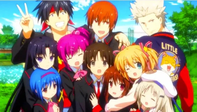 Group photo of the Little Busters team smiling together